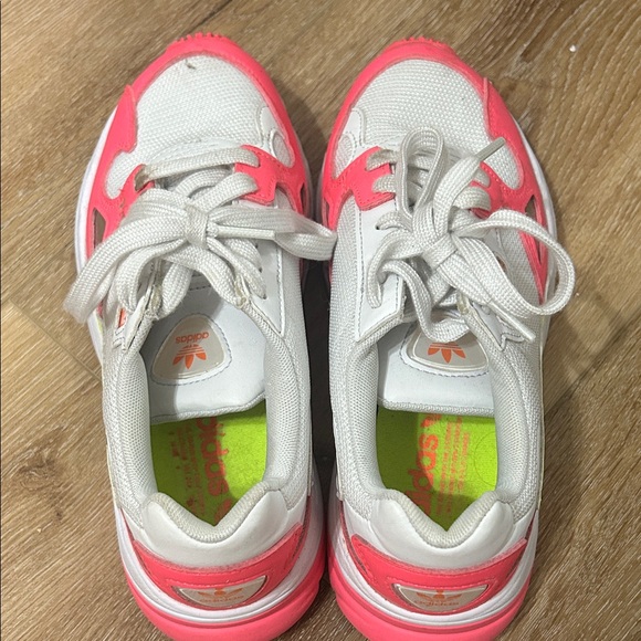 adidas | Shoes | Adidas Womens Sneakers In White And Neon Pink | Poshmark